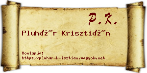 Pluhár Krisztián névjegykártya