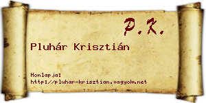 Pluhár Krisztián névjegykártya